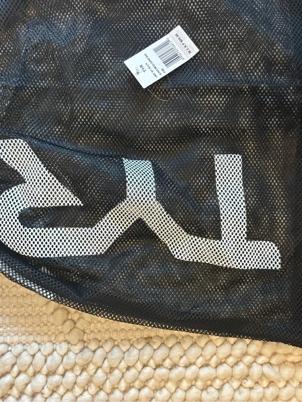 NWT TYR Alliance Mesh Equipment Black Drawstring Swim Bag